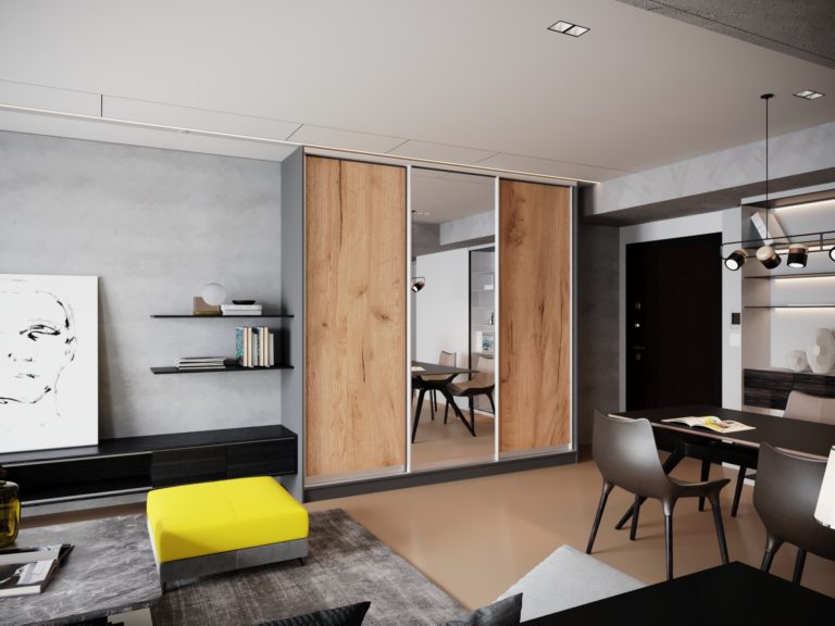 Нео лайт 3 двери антрацит+тахо+зеркало