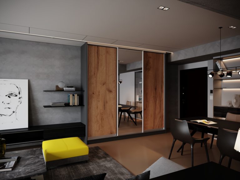 Нео лайт 3 двери антрацит+тахо+зеркало1