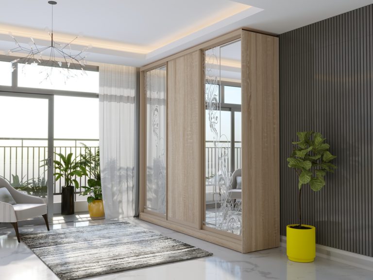 Нео лайт 3 двери сонома+зеркало